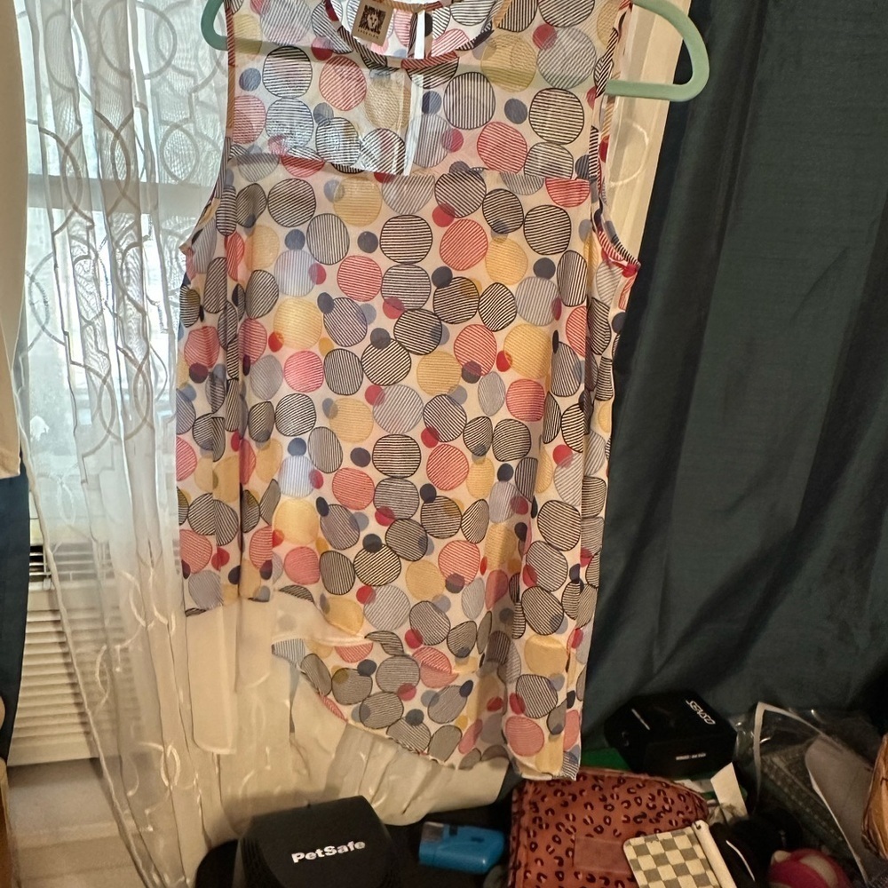 Anne Klein Multicolor with vibrant different size dots Sleevelesshem